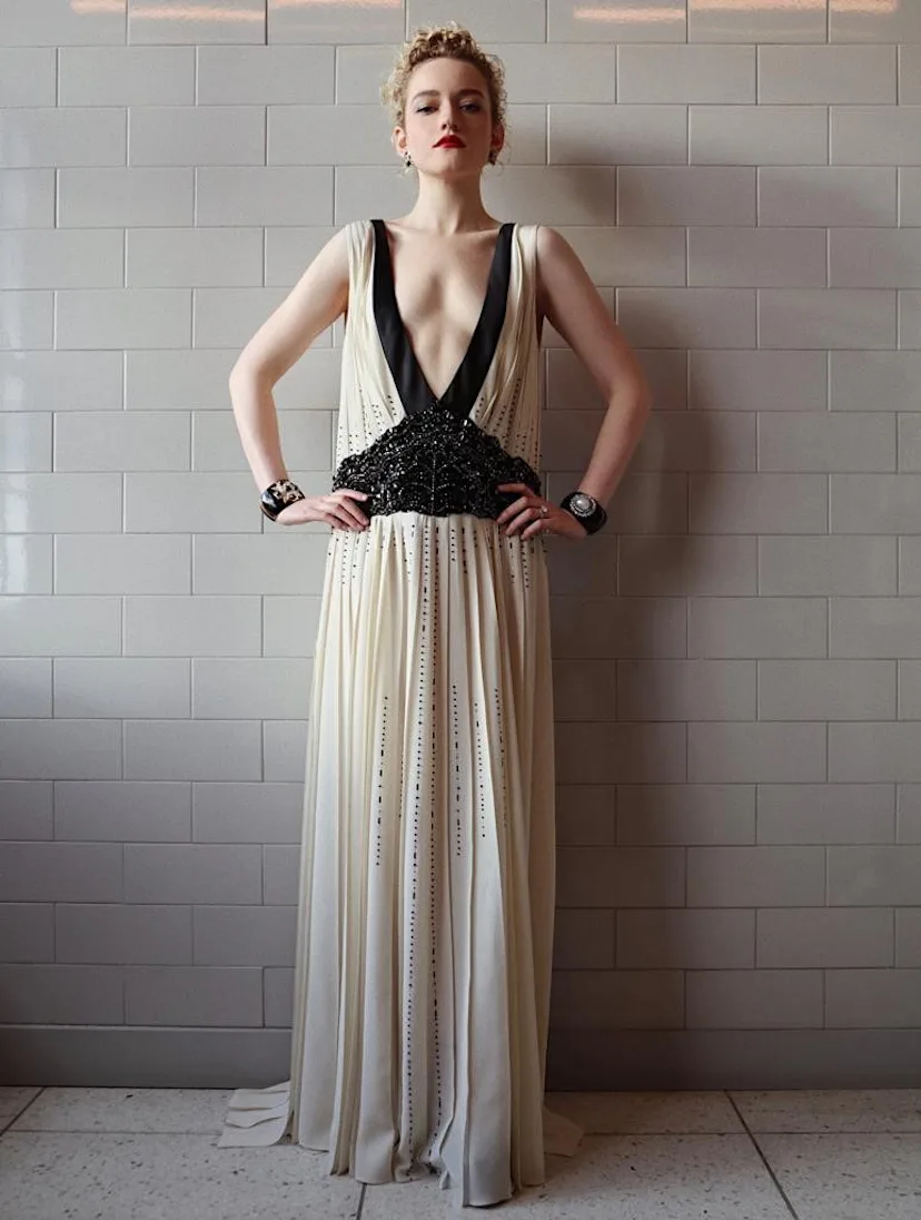 julia garner sheer dress Julia Garner Frees the Nipple in Sheer Gucci Lingerie