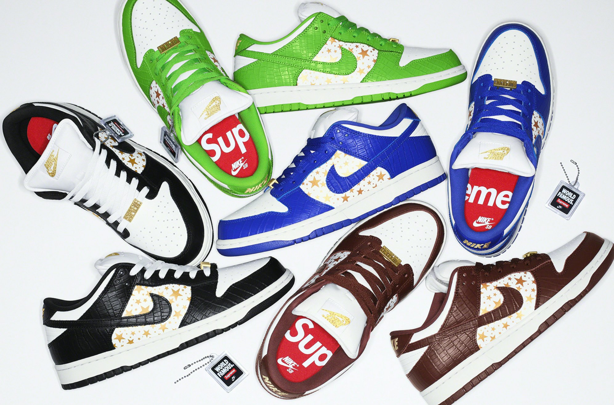 Supreme's star-studded Nike SB Dunk Low sneaker finally drops this week