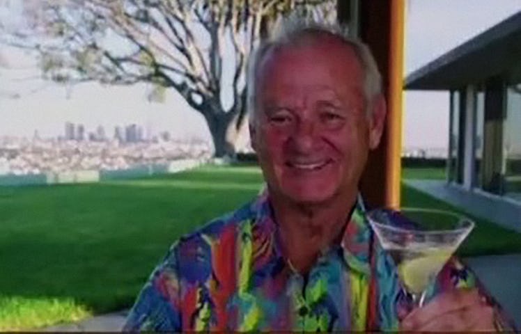 Bill Murray in a colorful shirt at the 78th Golden Globe Awards