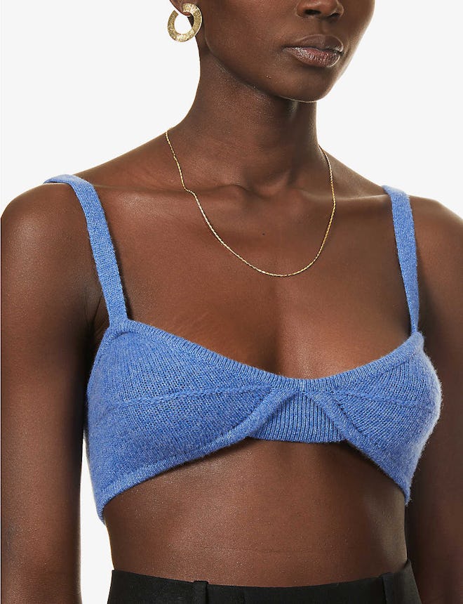 Khaite Eda Ribbed Cashmere Bralette