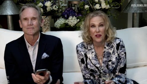 Catherine O'Hara accepting her 2021 Golden Globe in one of the many awkward moments from the night.
