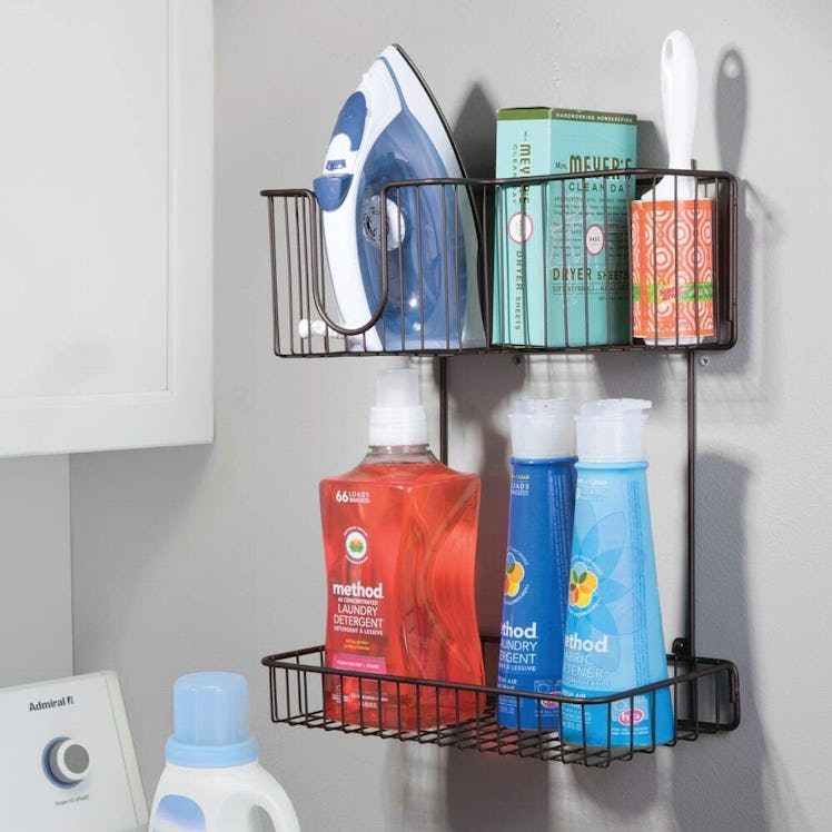 mDesign Metal Wire Laundry Room Organizer