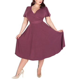 Nemidor Stretchy Plus Size Midi Dress