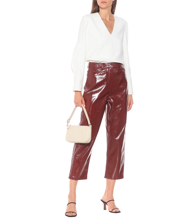 Faux Leather Cropped Pants