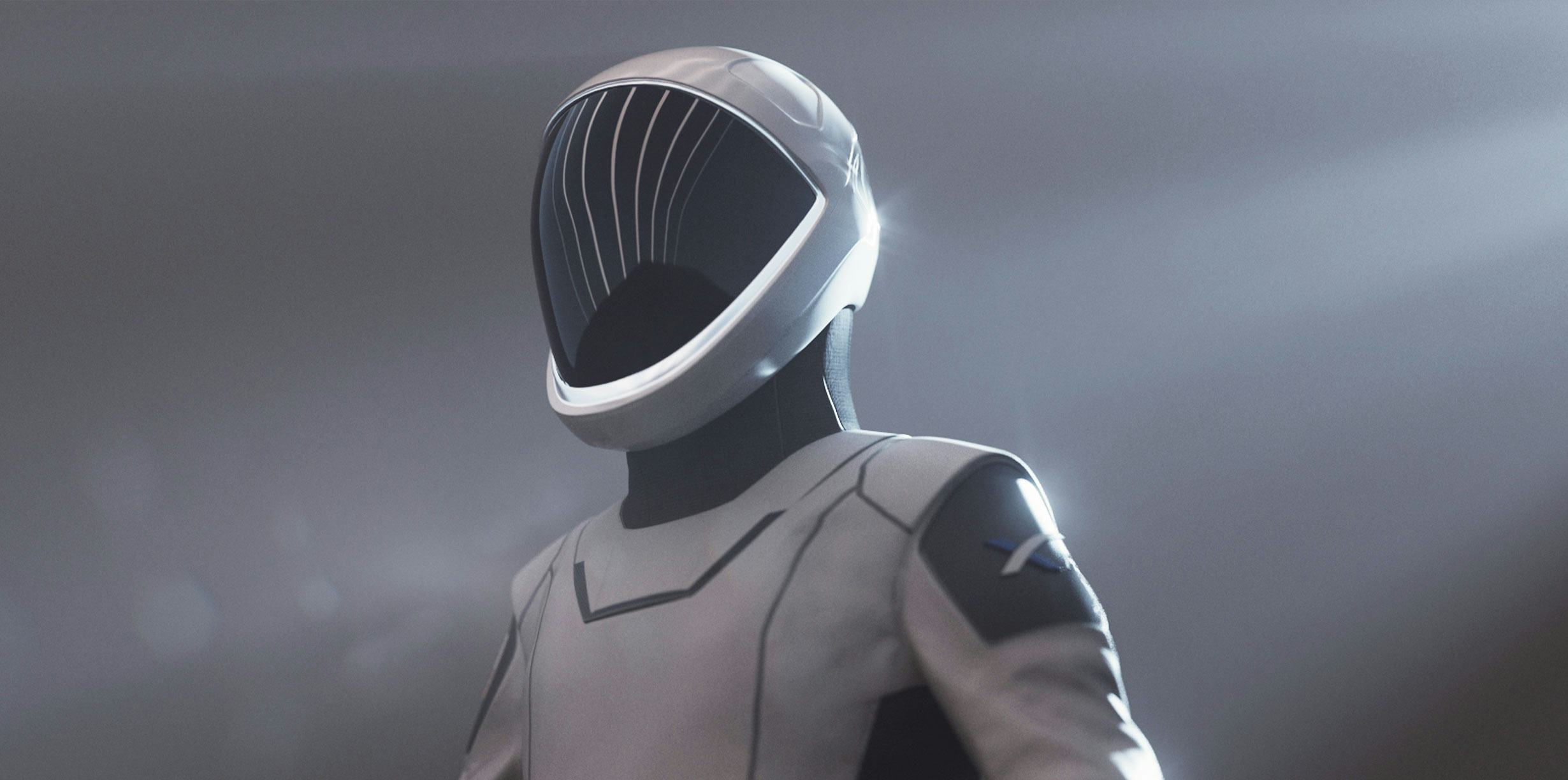 SpaceX spacesuit that the winners of the dearMoon contest will wear.