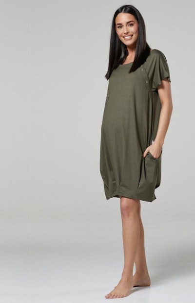 Pretty Pushers Cotton Labor & Delivery Gown - Moonlight Gray
