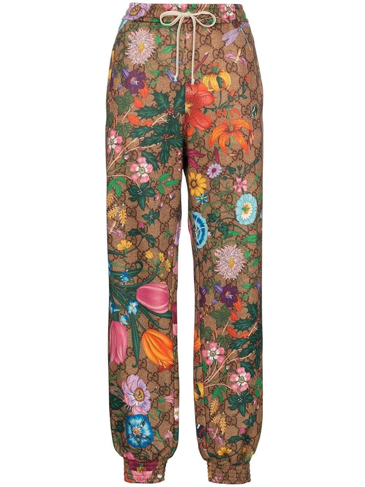 Flora GG Supreme pattern track pants