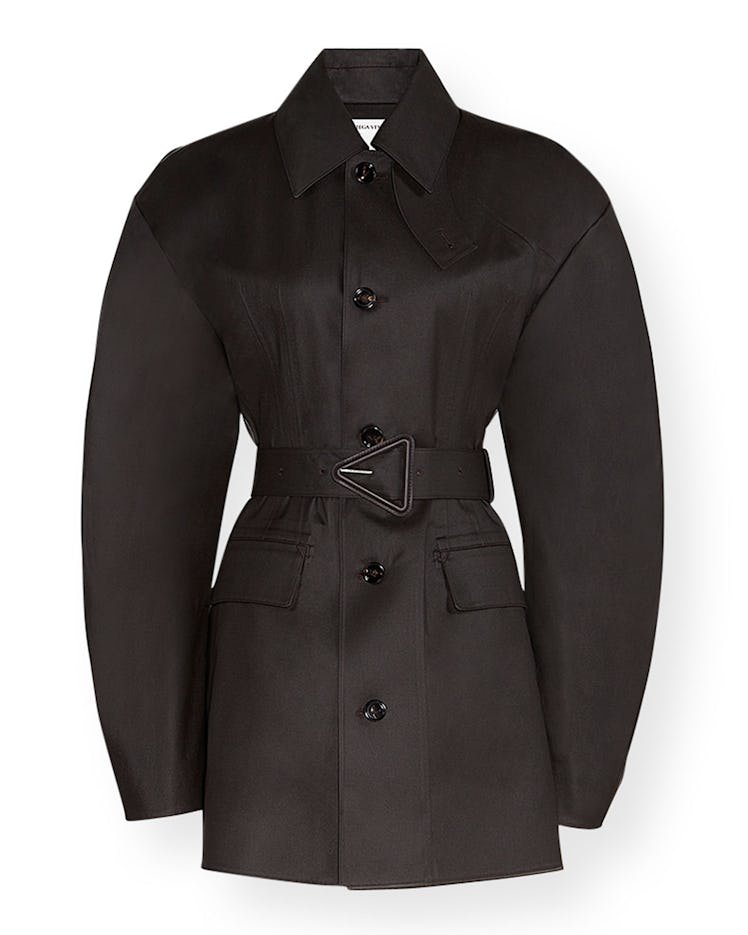 Water-Repellant Belted Cotton Trench Coat
