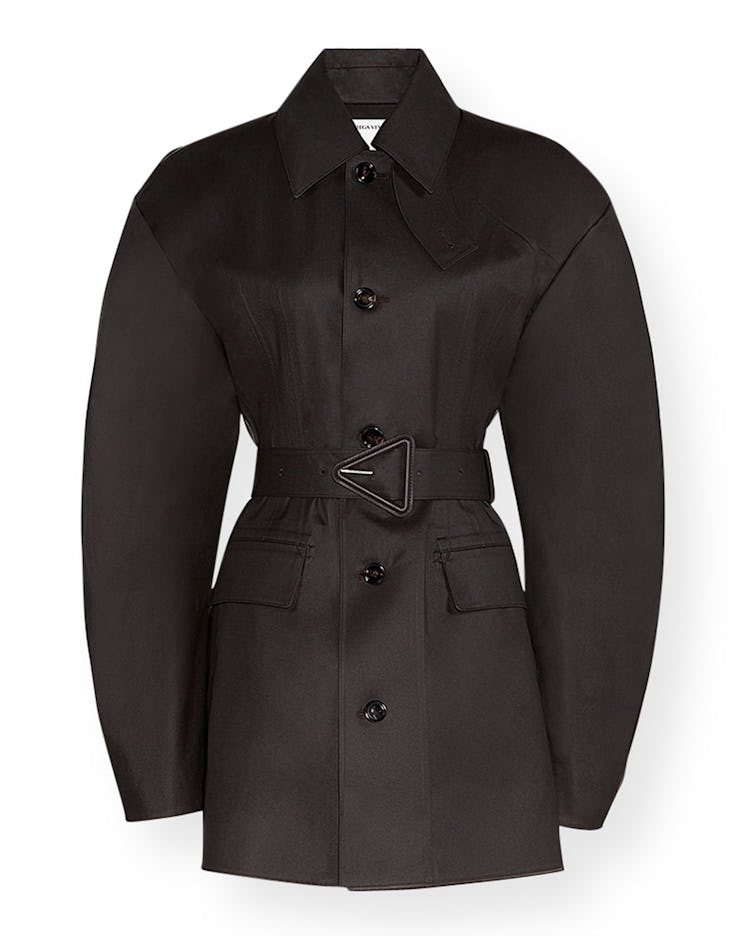 Water-Repellant Belted Cotton Trench Coat