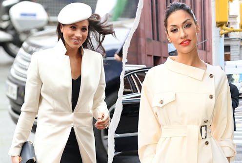 Meghan Markle in 2018 and Janina Gavankar in 2020 at separate events. Photos via Getty