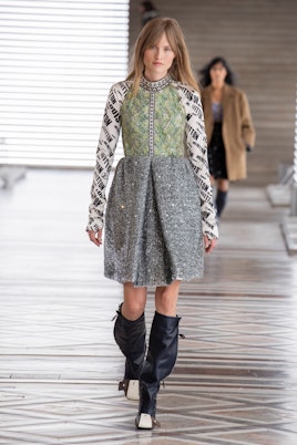 A model walks the runway for the Louis Vuitton Fall Winter 2021 Collection 