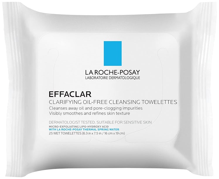 La Roche-Posay Effaclar Oil-Free Cleansing Face Wipes Towelettes, 25 Count