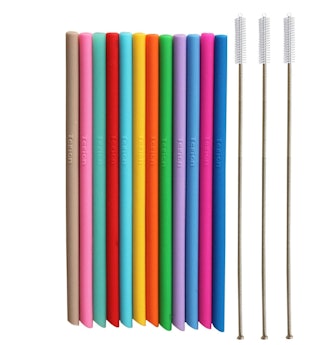 Tegion Reusable Silicone Straws (15-Pack)