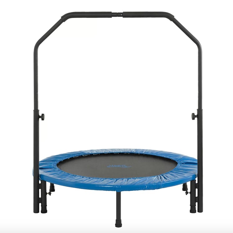 40-in. Mini Folding Rebounder Fitness Trampoline with Adjustable Handrail