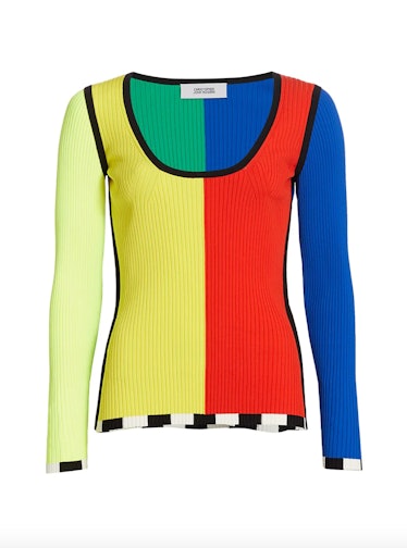 Colorblock Rib-Knit Sweater