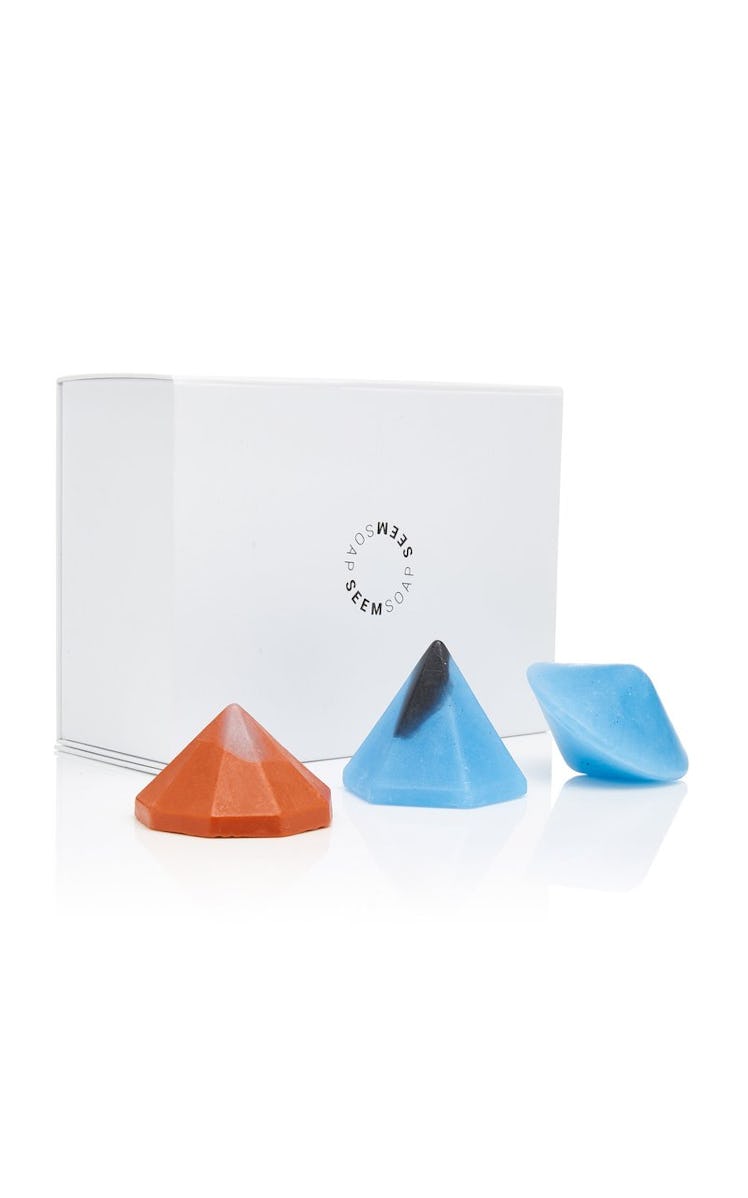 Hand-Made Color-Blocked Geometric Soap Set