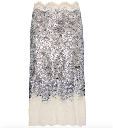Silver Coated Lace Skirt