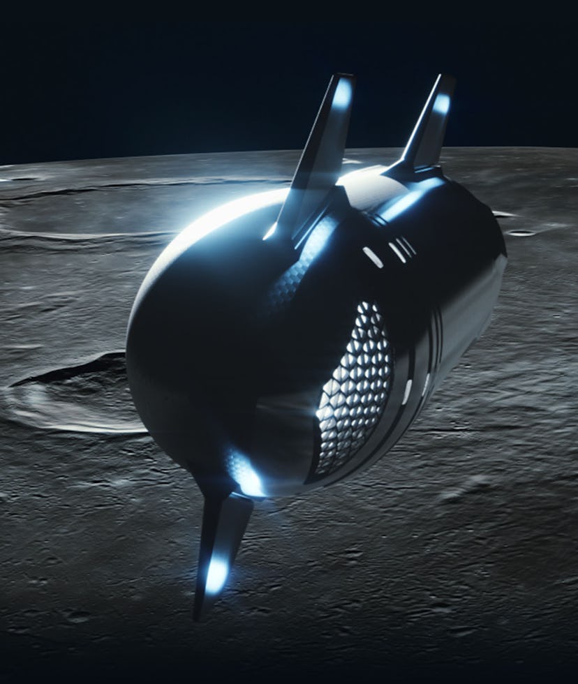 The SpaceX Starship that the winners of the dearMoon contest will fly aboard.