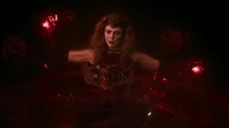 The Scarlet Witch with the Darkhold in the WandaVision finale