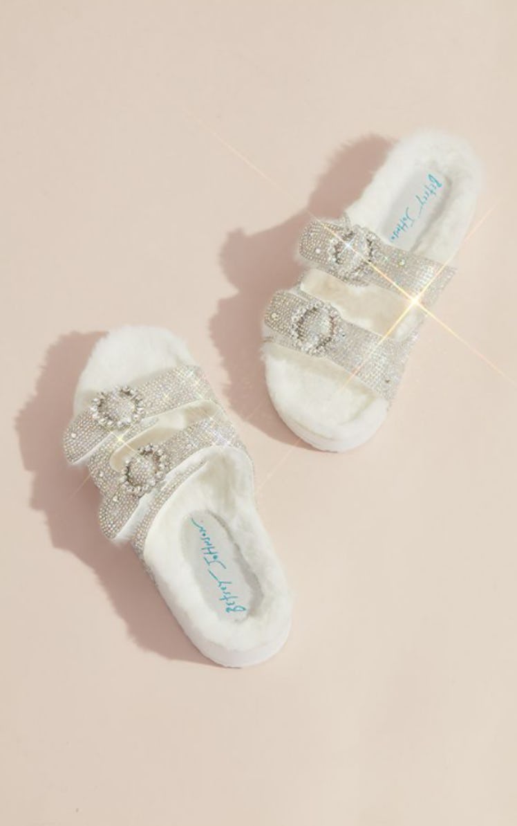 Glitter Double Strap Sandals