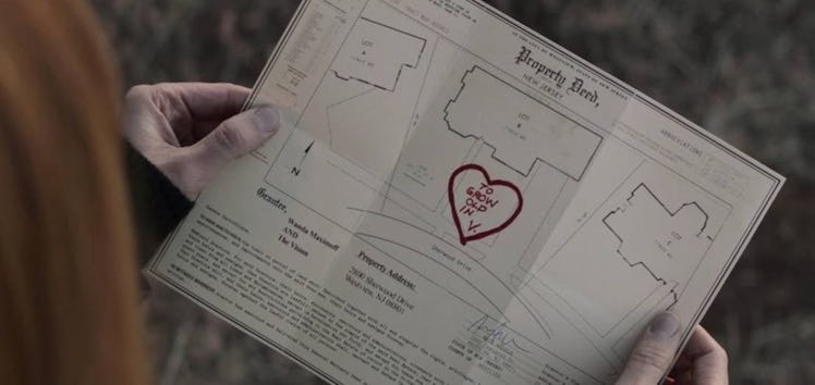 A heart drawn on the property deed in 'WandaVision'