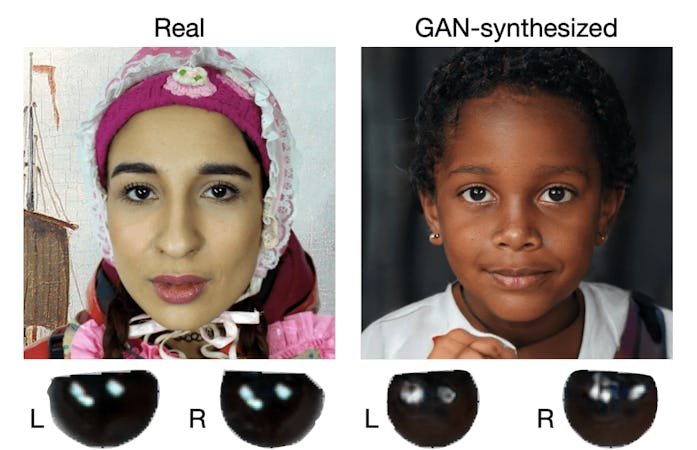 Researchers created a tool for identifying deepfakes by analyzing light reflected of a person's eyes...