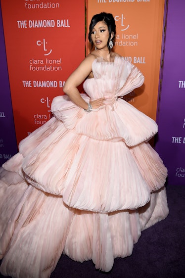 Cardi B in pink gown. 