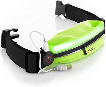 sport2people LED Reflective Running Belt with USB Port