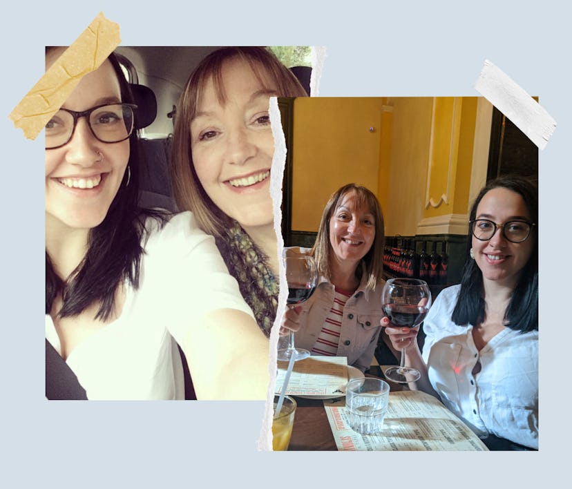 A woman spending time with her mother during lockdown
