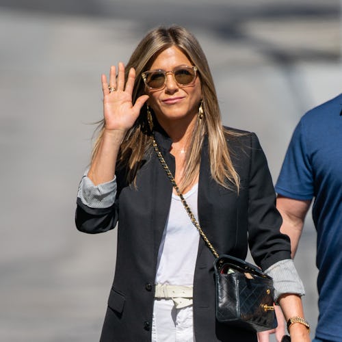 Jennifer Aniston is seen at 'Jimmy Kimmel Live' on May 29, 2019 in Los Angeles, California. 