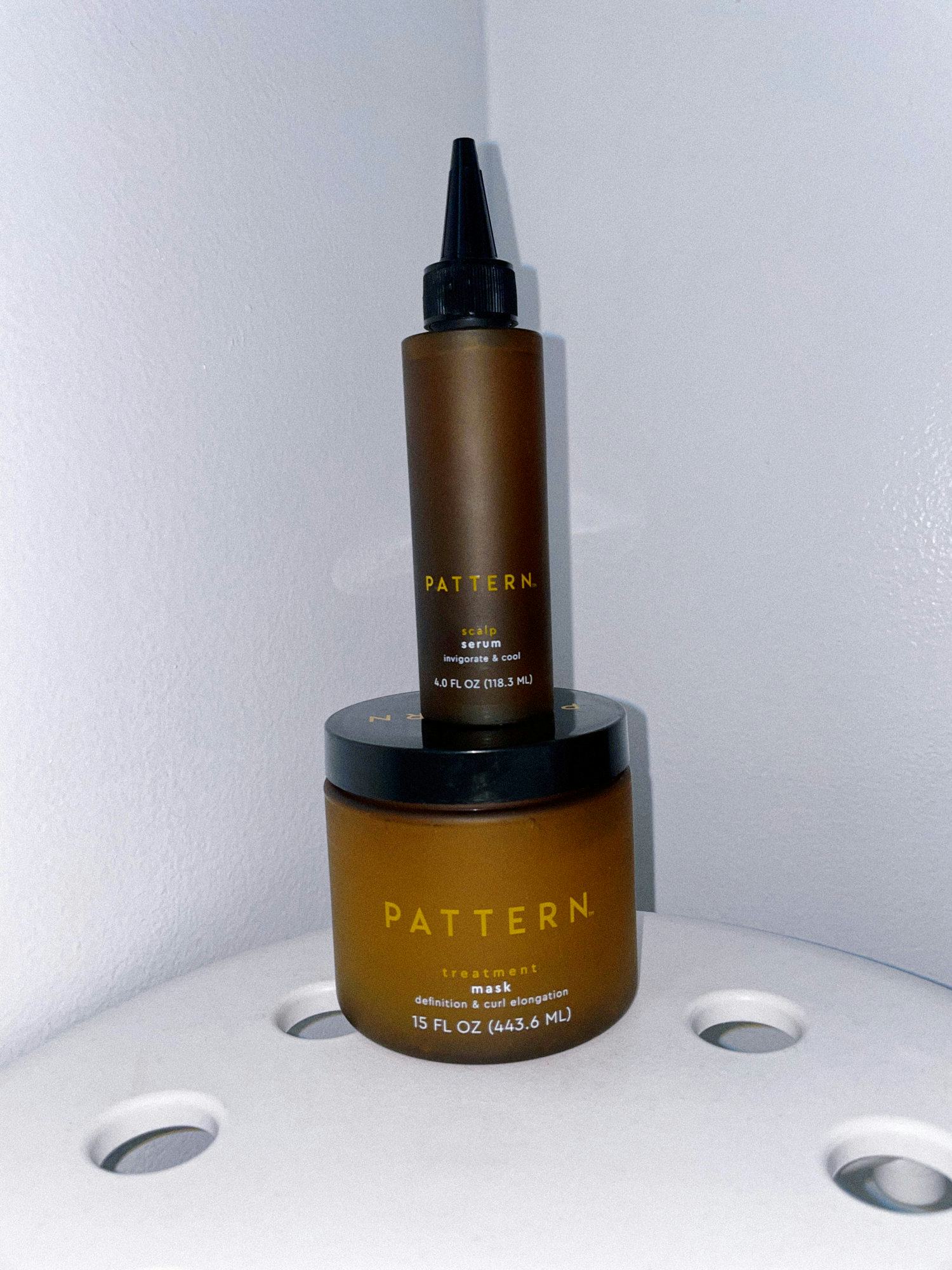 PATTERN Scalp Serum and Treatment Mask bottles