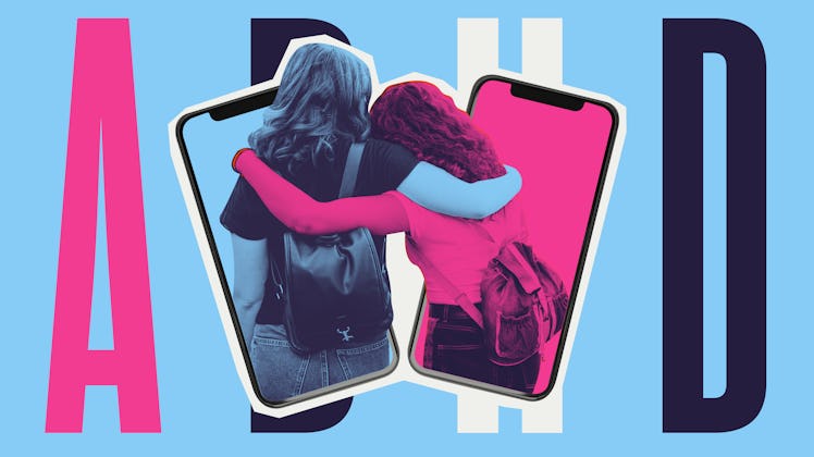 A collage representing two people with ADHD who met on TikTok.