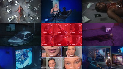 A nine-part collage from Nina Holmgren music videos