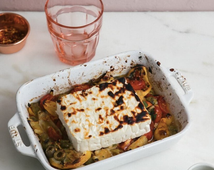 A Cozy Kitchen's baked feta includes olives.