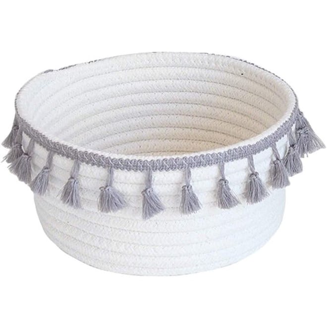 Natural Cotton Rope Decorative Basket