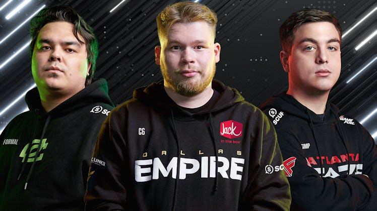 Three contestants at the Call of Duty League ESPORTS competition