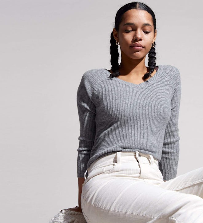 The Ribbed Scoop-Neck Sweater