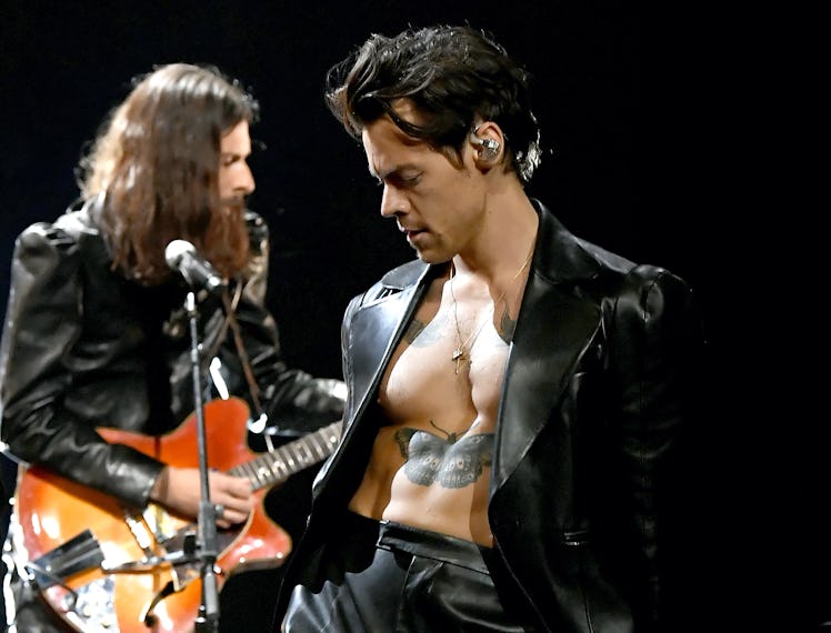 Harry Styles performing at the 2021 Grammy Awards