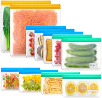 Anpro Dishwasher Safe Reusable Food Storage Bags (11-Pack)
