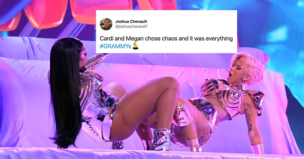 Cardi B Performs 'WAP' on a Giant Stiletto Heel at the 2021 Grammy Awards