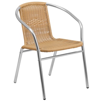 Aluminum and Rattan  Indoor-Outdoor Stack Chair