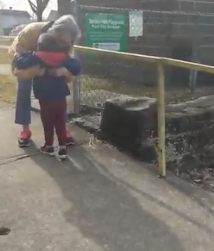 Kelsey Chvala filmed the moment when her son hugged his grandma for the first time in months.