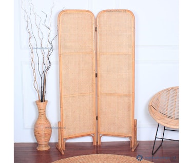 Rattan Cane Webbing Divider - Folding Screen