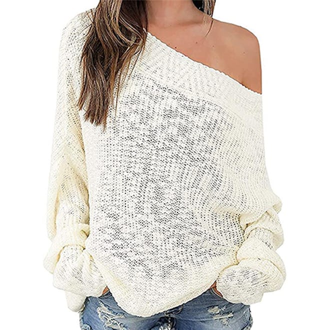 Exlura Oversized Off-The-Shoulder Sweater