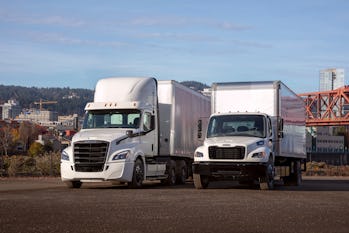 The Freightliner eCascadia and eM2
