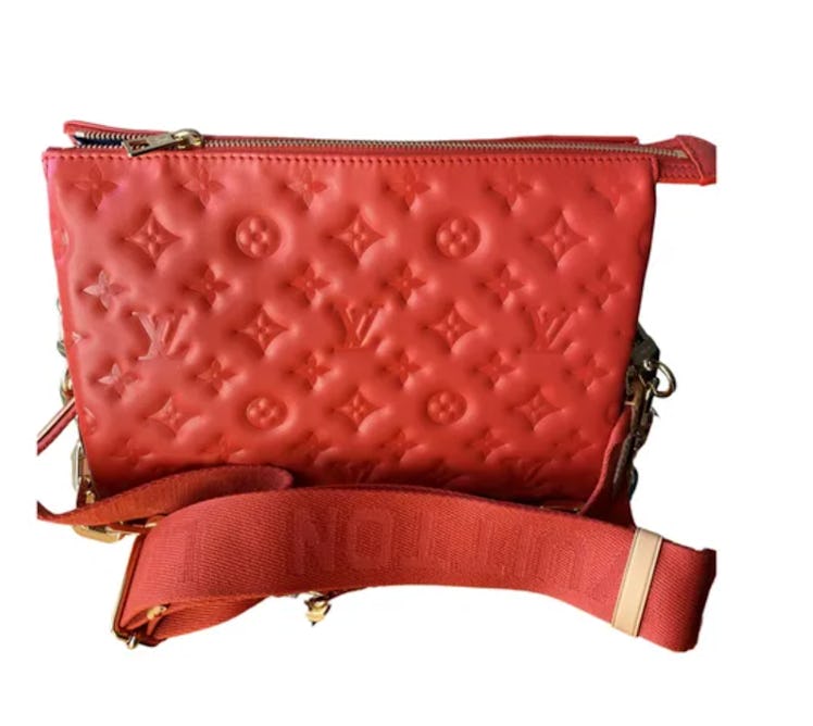 Coussin Leather Crossbody Bag Red