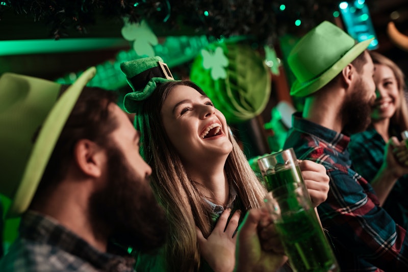 Who was first to wear green St. Patrick's Day uniforms?