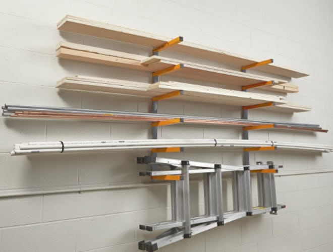  Bora Wood Organizer and Lumber Storage Wall Metal Rack (6-Level)