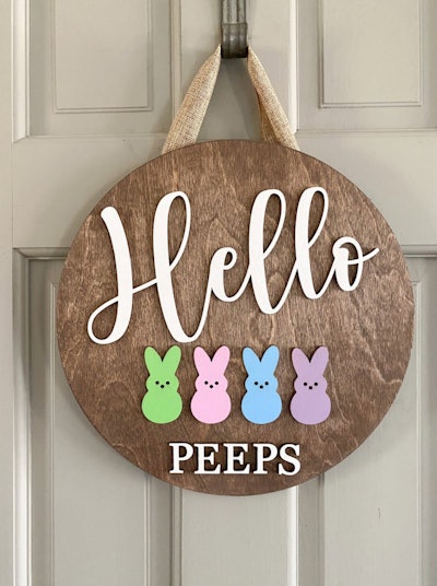 Hello Peeps Door Round