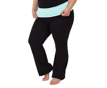 Stretch Is Comfort Foldover Plus-Size Yoga Pants